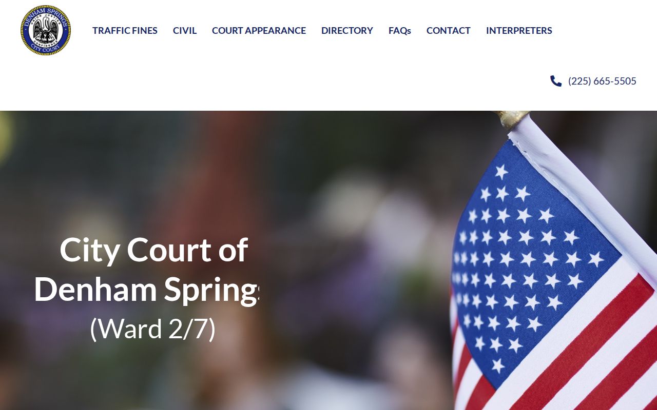 Livingston Parish outstanding warrants link on the Denham Springs City Court home page